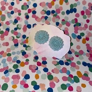 Floral Blue Stud Earrings